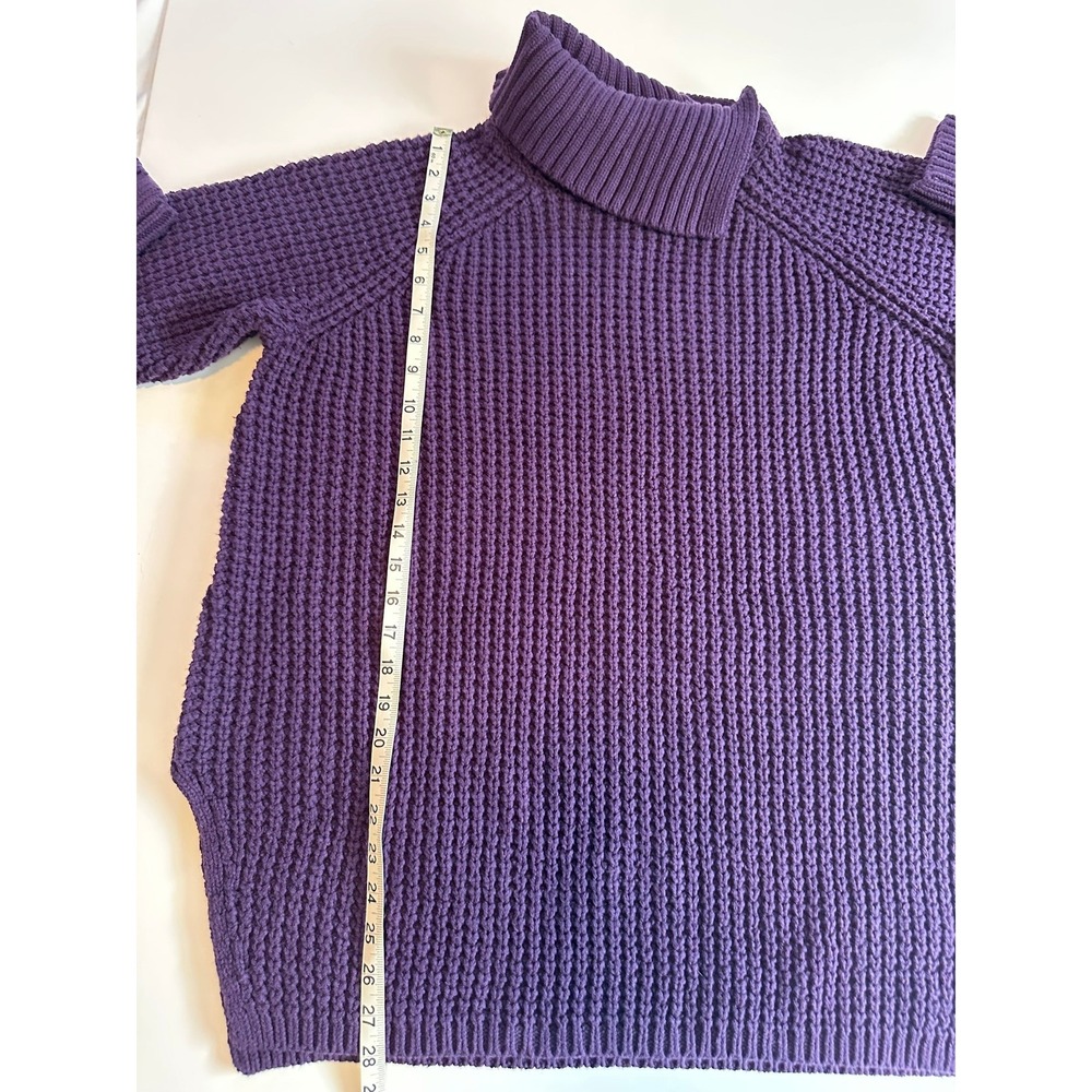 Lands End Purple Chunky Cable Knit Cowlneck Sweater Womens XL‎ - Picture 6 of 7